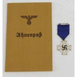 German 25 Year Faithful Service medal with selection of documents including award scroll, photo