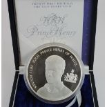 Alderney Fifty Pounds 2005. One Kilo silver Proof "Prince Henry 21st Birthday" aFDC boxed as