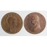 Tokens, 18thC (2): John Howard, Chichester and Portsmouth Halfpenny 1794 'Sharps' edge, GVF, and a