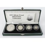 Britannia Silver Four coin set 1997. Proof aFDC. Boxed as issued