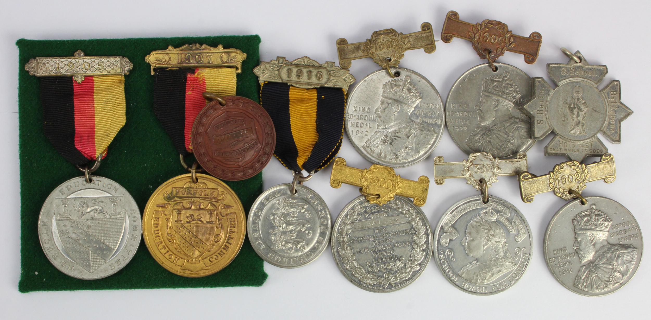 School medals various, Victorian / Edwardian. (10)