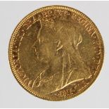 Sovereign 1898M (Melbourne Mint, Australia) St. George, VF, few small marks.