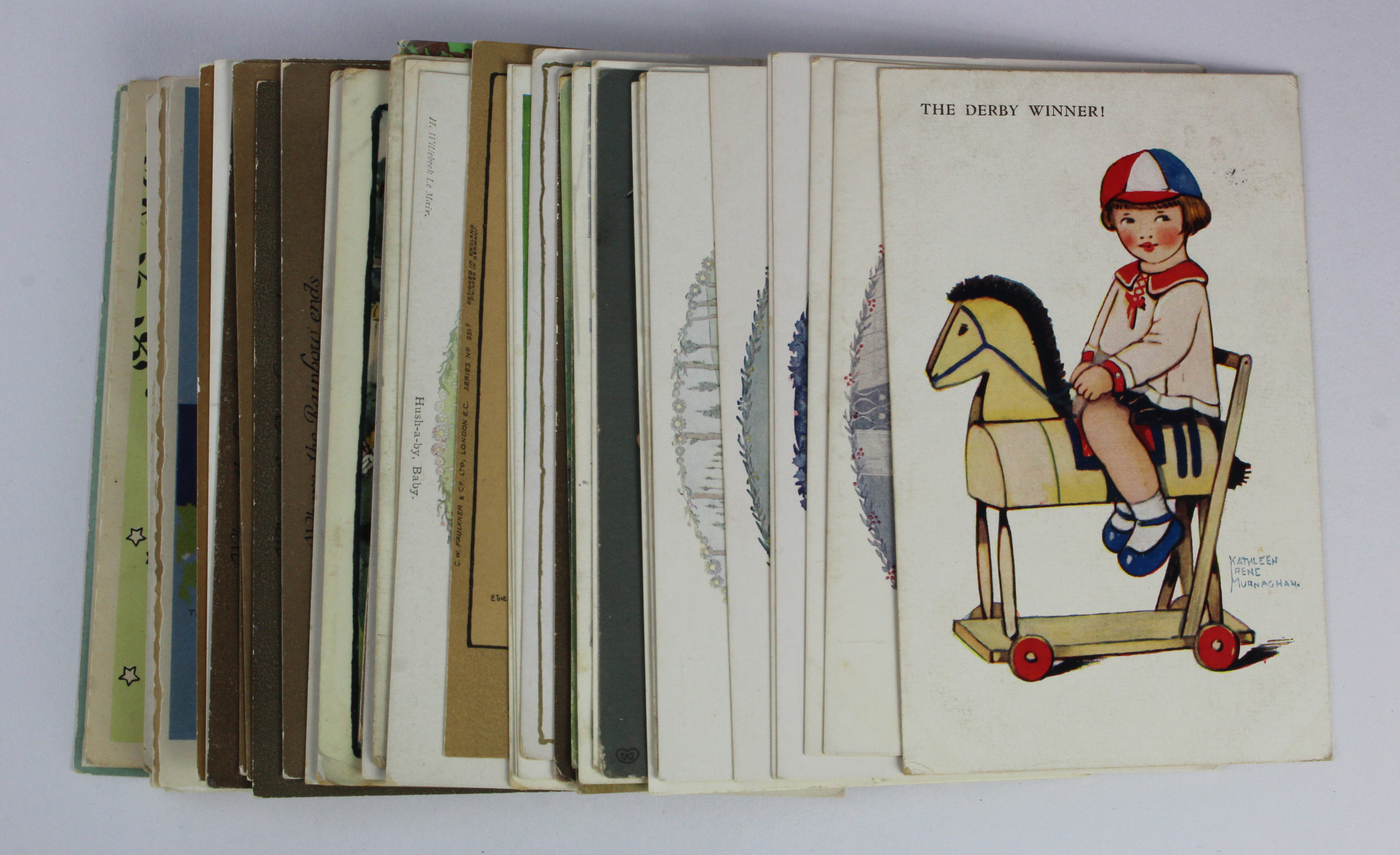 Children, good selection, teddy bears, nursery rhymes & better artists noted (approx 50 cards)