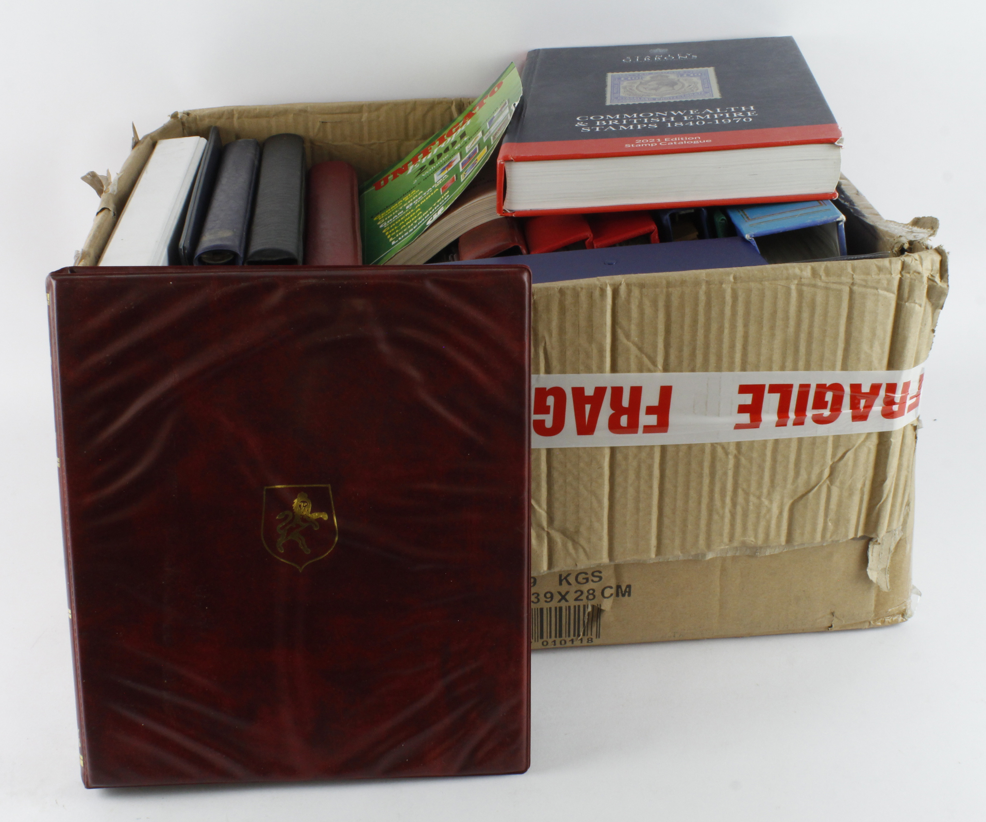 Accessories: Boxes containing albums, folders, spare leaves, FDC leaves, catalogues inc 2020 Part