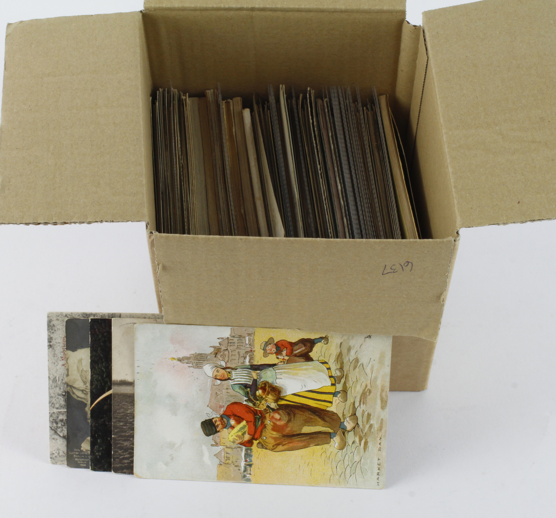 Foreign, interesting original mixture in box, postmarks noted (approx 300 cards)