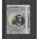 Peru 1919 5c black & blue New Constitution stamp with error CENTRE INVERTED. A fine mint stamp,