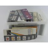 GB - plastic crate of long format Presentation Packs (approx 260) up to c2005. (Qty)