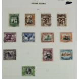 Sierra Leone GV 1933 used to 10/- on album page, cat £750 approx (12)