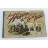 Duke & Sons (USA), The Heroes of the Civil War 1889 printed album, cat £800. Cover with damage