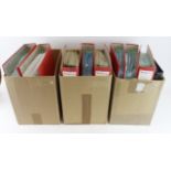 Diverse early and modern postcard collection. Three cartons containing 9 binders housing a wide