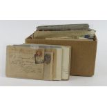 Small box of Postal History / Commercial Mail covers, nearly 50% GB including several 1d Red Plates,