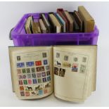 Large purple crate packed with various binders and stockbooks, all World mix, mint & used, plus a