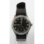 World War II military issue Omega wristwatch "Dirty Dozen" type. Inscribed on the back "W.W.W ^ Y