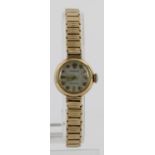 Ladies 9ct cased Rolex wristwatch, hallmarked Birmingham 1963. On a 9ct bracelet. Case diameter