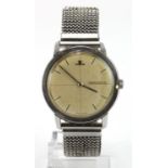 Gents stainless steel cased Jaeger-LeCoultre manual wind wristwatch. Not working, case diameter