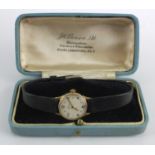Vintage 9ct gold ladies Omega wristwatch, manual wind, movement no. 243, case size excluding the