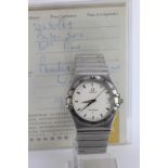 Mid-size stainless steel cased Omega Constellation quartz wristwatch, movement no. 32680969. Watch