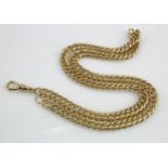 9ct pocket watch chain. Length approx 51cm, weight 35.2g
