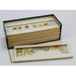 Microscope Slides. Over eighty microscope slides, circa early 20th Century, some signed RJ Lewis,