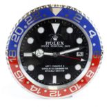 Advertising Wall Clock. Red & blue (Pepsi) 'Rolex' style advertising wall clock, dial reads 'Rolex