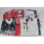 English Sporting interest. A group of eighteen England Football, Rugby and Cricket shirts