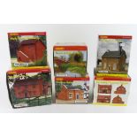 Hornby. Six boxed Hornby Skaledale OO scale models, comprising Holly Farm Workshop (R8542); Water