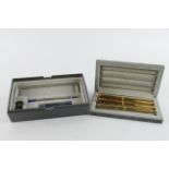 Parker Premier Athenes gold plated fountain pen, ballpoint pen & pencil set, fountain pen with