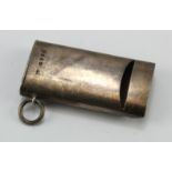 Silver. Combined silver vesta case & whistle (scarce), hallmarked 'A.J, London 1884', 60mm x 30mm