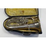 Besson & Co. Class A tuba, with mouthpiece, length 62cm approx., contained in fitted case (sold as