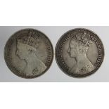 Florins (2) gothic: 1879 GF, and 1886 Fine.