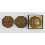 French Commemorative Medals (3) Monnaie de Paris, bronze d.67-72mm: Contruction in Italy 1929-