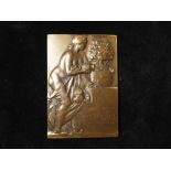 Hungary, Commemorative Plaquette, uniface bronze 60x87.5mm: National Society of Fine Arts 1861-1911,