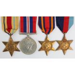 Leicestershire Regiment CHINDIT Casualty 39-45, Africa and Burma stars, 39-45 War medal all with