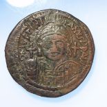 Eastern Roman Empire (Byzantine) large AE Follis of Justinian I, Kyz in ex., Sear 207, VF