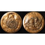 British / French Commemorative Medal, bronze d.80mm: Edward Lear 1812-1888 Père du Non-Sens (