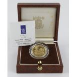 Britannia Twenty Five Pounds Pounds (1/4 oz) 1997 gold proof aFDC boxed as issued