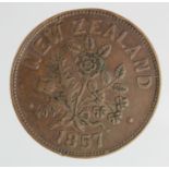 New Zealand Penny Token 1857 M. Somerville, VF, edge knock.