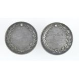 British School Medals (2) silver d.44.5mm, 67.8g total: Perceval House (military training school