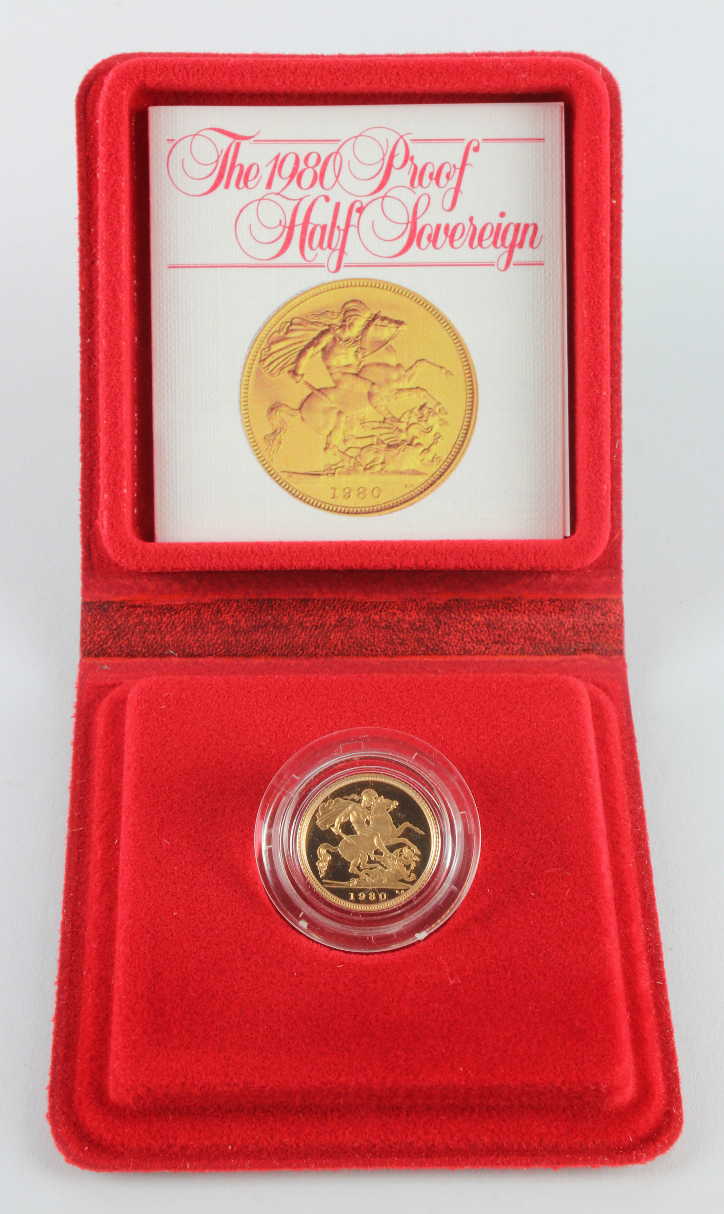 Half Sovereign 1980 proof FDC cased with cert.