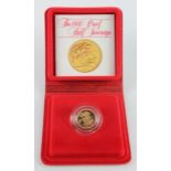 Half Sovereign 1980 proof FDC cased with cert.