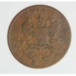 India, Bombay Presidency, East India Company copper Half Anna 1834 VG/F