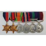 Group mounted as worn - 1939-45 Star, Burma Star, Defence & War Medals, GSM QE2 for Cyprus (