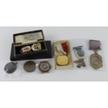 Masonic Jewels and Medals (7) including 4x hallmarked silver-gilt items.