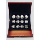 British Commonwealth Silver Proof Crowns (12) 2002 Queen Mother Memorial issues in capsules, FDC, in