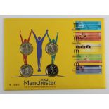 Royal Mint Coin & Stamp Cover: Manchester Commonwealth Games £2 four-coin pack 2002 BU