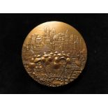 Indian / French Art Medal, bronze d.80mm: Varanasi, Holy City on the banks of the Ganges (medal)