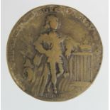 British Commemorative Medal, cast brass d.36mm: Duke of Argyll 'No Pentioner' / Sir Robert Walpole
