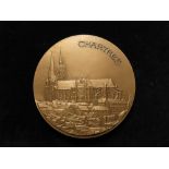French Commemorative Medal, bronze d.81mm: Chartres Cathedral, Concourse International d'Orgue (