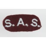 Cloth badge: 1st Belgian S.A.S. Regiment WW2 Embroidered felt shoulder title badge in excellent