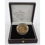 Crown 1997 gold proof, Golden Wedding Anniversary of Her Majesty the Queen and Prince Philip, FDC